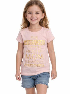 Wonder Nation T Shirt Awesome Thing About Mom is Basically Everything XS (4-5)